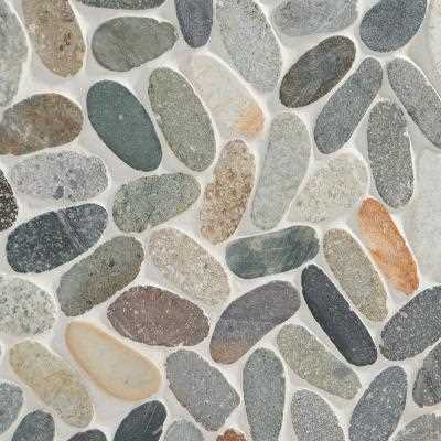 Countryside Oval Natural Pebble Stone Mosaic Wall & Floor Tile Ivy Hill Tile Color: Black - Cheap Fitting