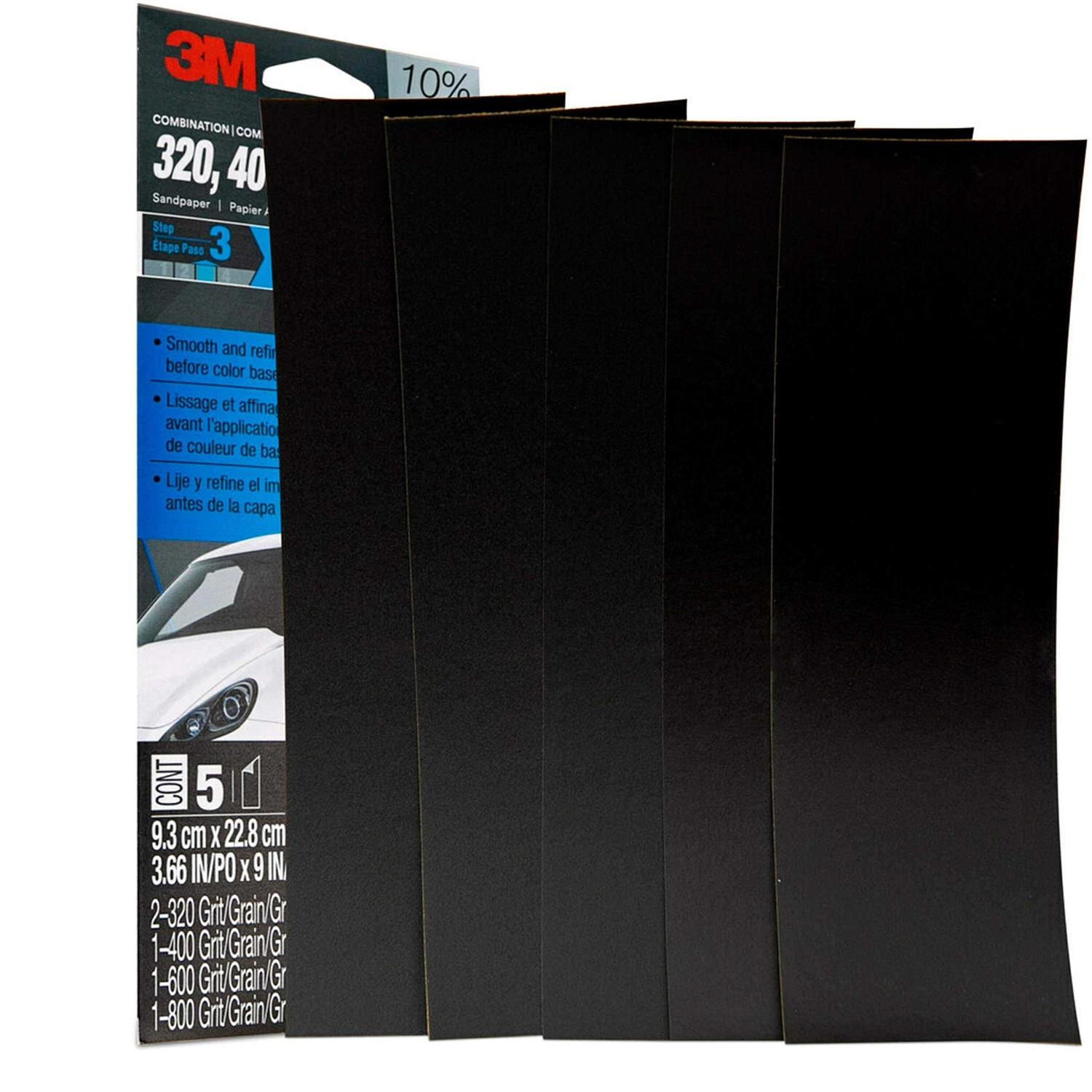 3M Wetordry Sandpaper 03024 Assorted Grits 3 2/3 in x 9 - Cheap Fitting