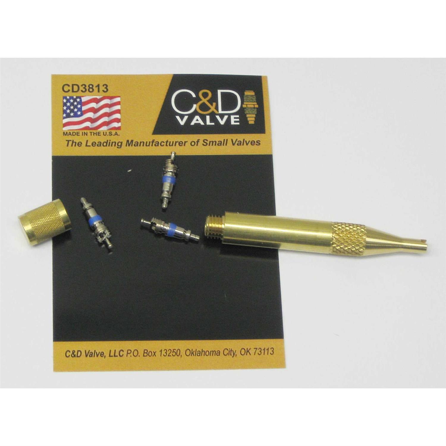 C and D Valve CD3813 Brass Valve Core Tool and Container - Cheap Fitting