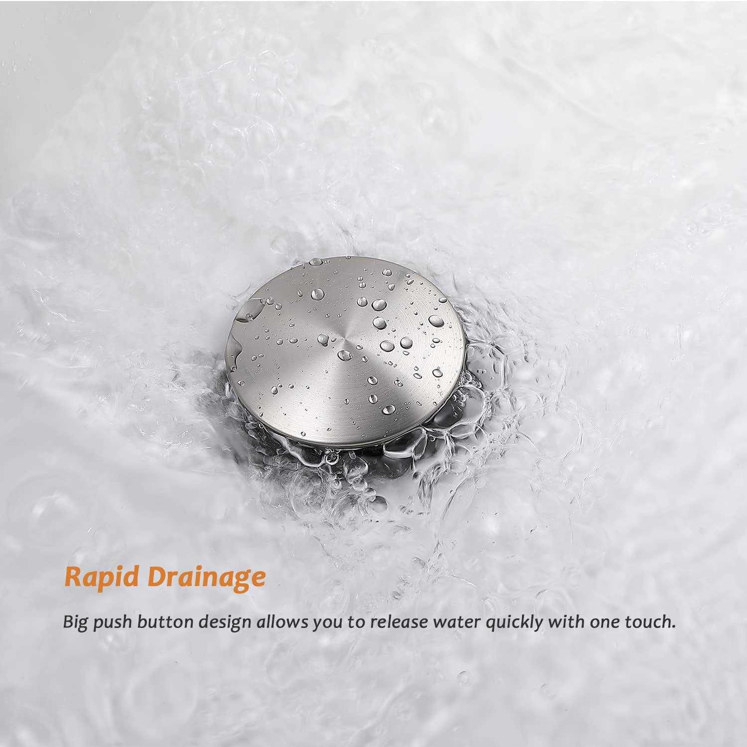 Vessel Sink Drain Brushed Nickel,Bathroom Pop up Drain with Anti-Clogging Drain Strainer,Sink Drain Assembly with Overflow,Fits Standard American - Cheap Fitting