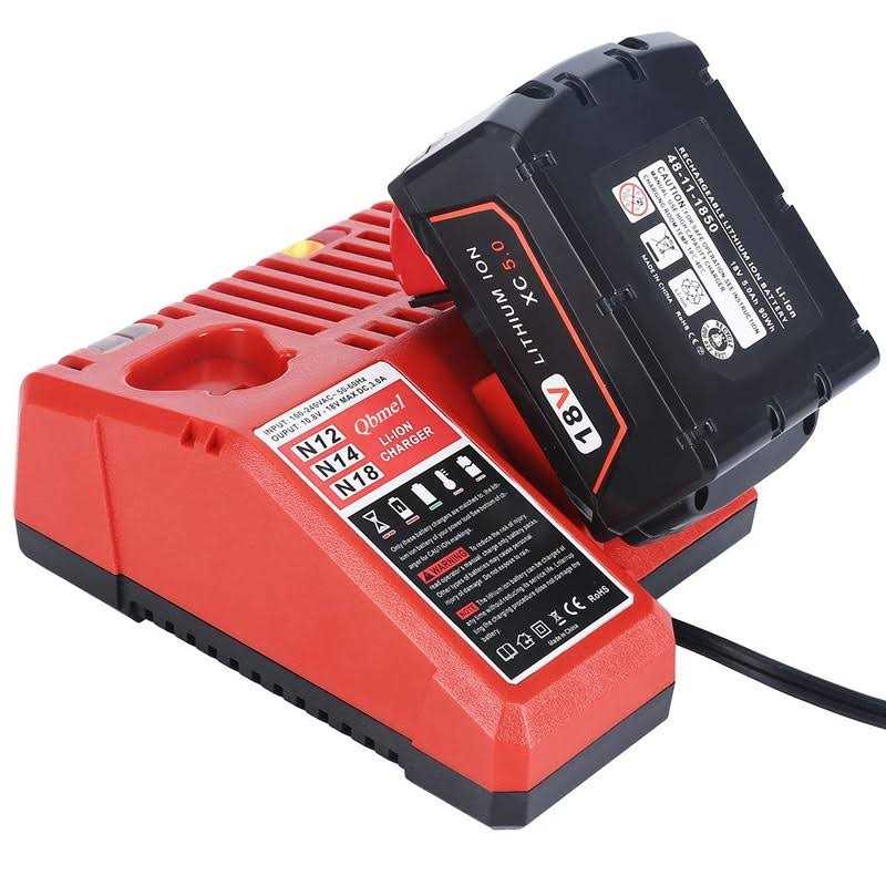 Qbmel M12 & M18 Multi Voltage Lithium Ion Battery Charger for Milwaukee 48-59-1812 18V&12V Fuel Gauge XC Battery - Cheap Fitting