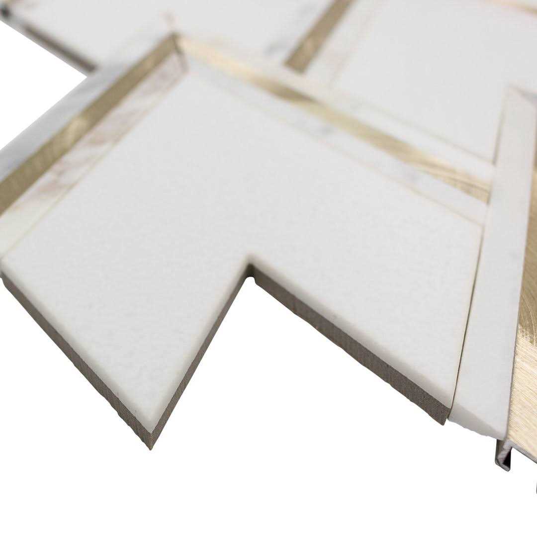 Ogee 4.23 x 5.28 Marble Chevron Mosaic Wall Tile Ivy Hill Tile - Cheap Fitting