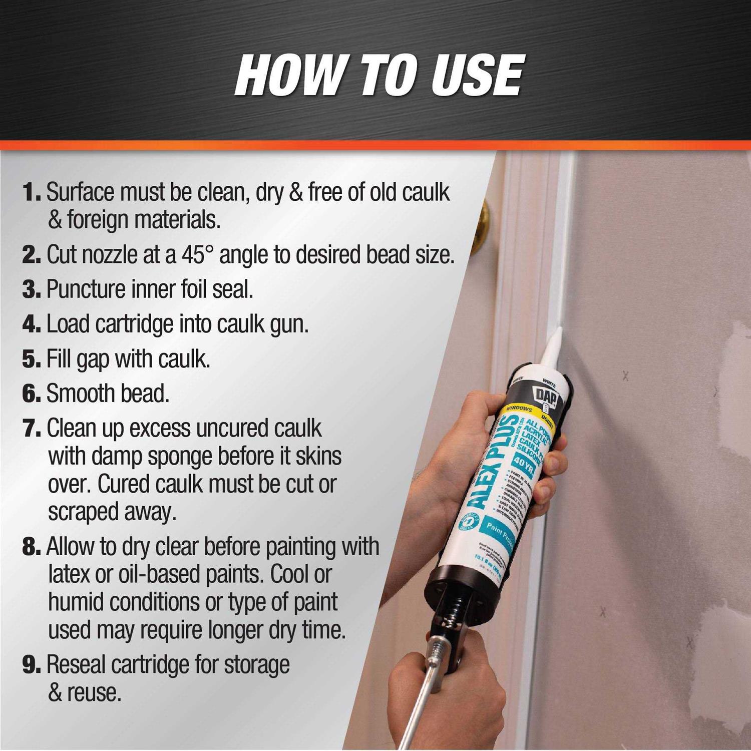 Dap Alex Plus 12-Pack 10.1-oz White Paintable Latex Caulk - Cheap Fitting