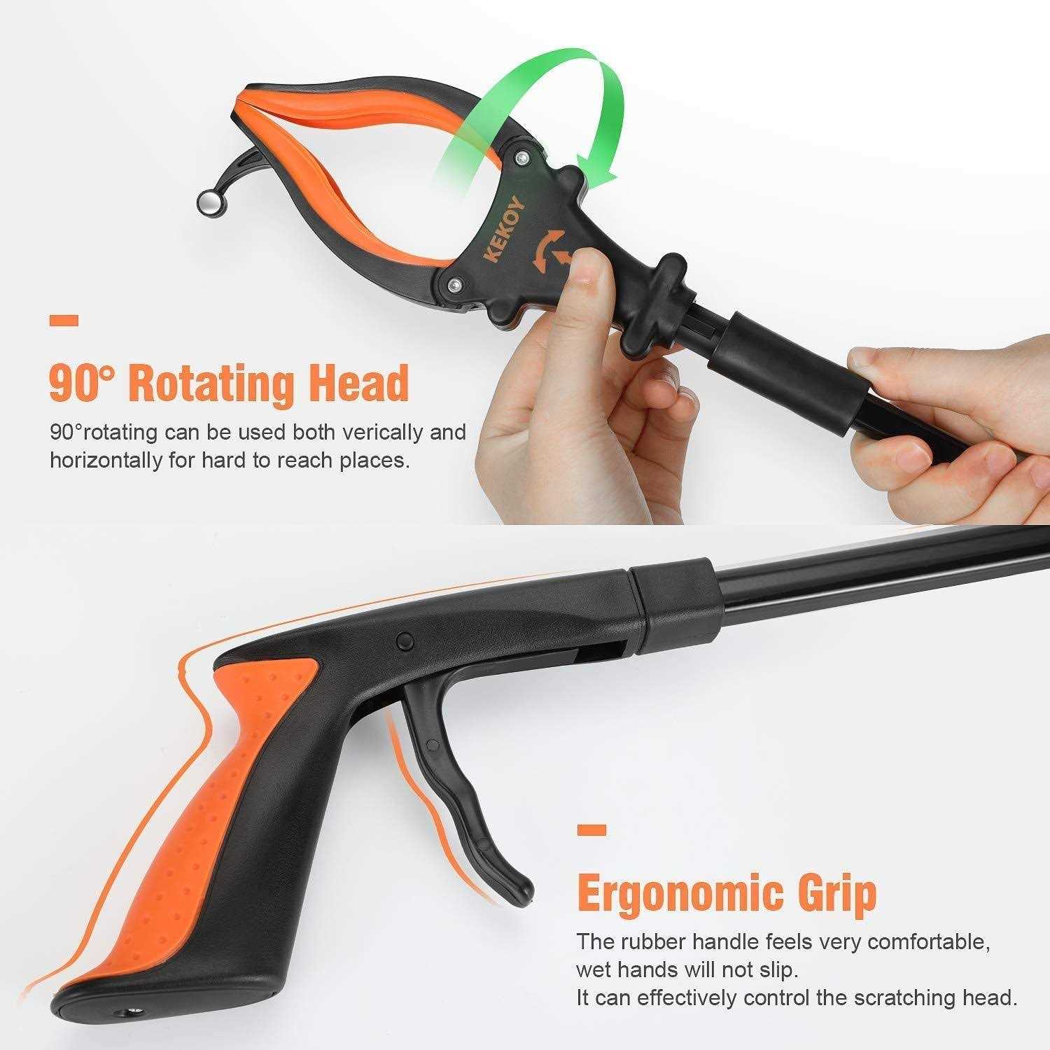 Kekoy 32” Grabber Reacher Tool Foldable Grabber With Light Extra Long Grabbers for Elderly Grab it Reaching Tool - Cheap Fitting