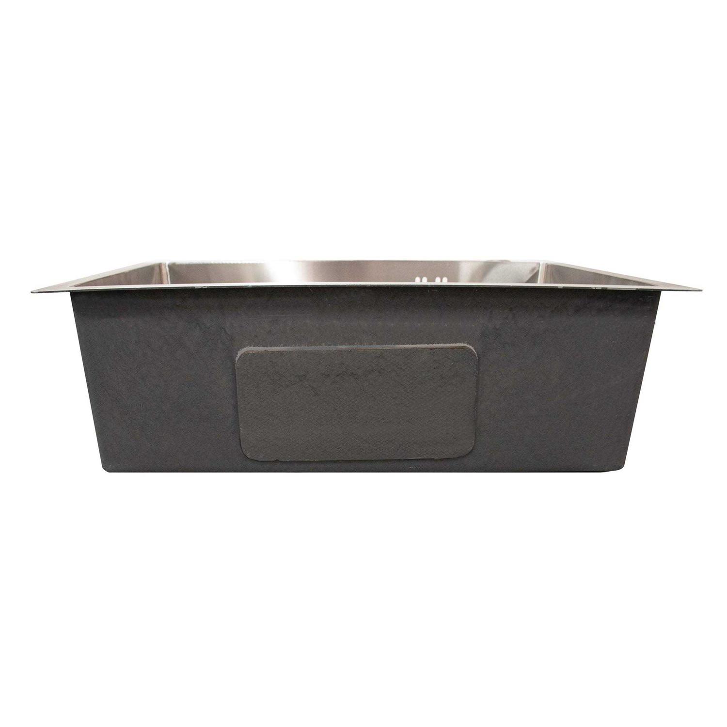 Blue Sky Outdoor Living 17.6 in. Stainless Steel Outdoor Kitchen Sink with Drainer and Stopper Set - Cheap Fitting