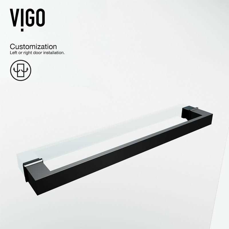 Vigo Rialto 34 in. W x 58 in. H Hinged Frameless Tub Door in Matte Brushed VG6074MGCL3458 - Cheap Fitting