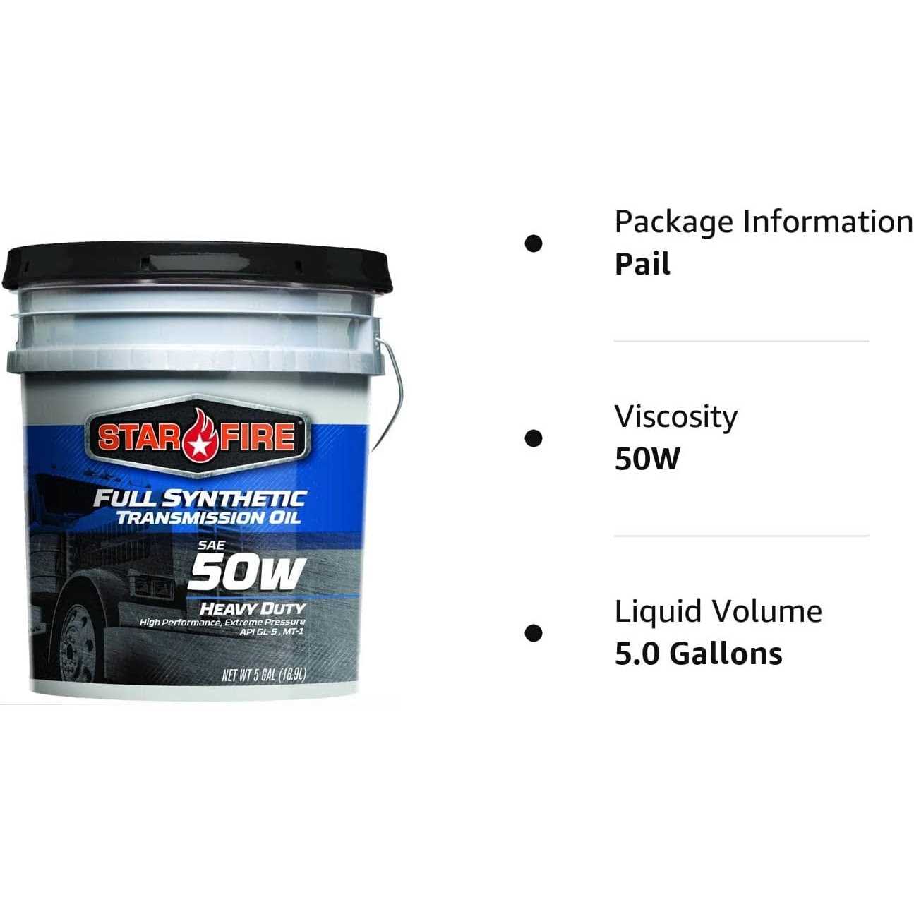 Starfire Premium Lubricants Sf F/s 50w to 5 Gallon Full Synthetic Transmission Oil - Cheap Fitting