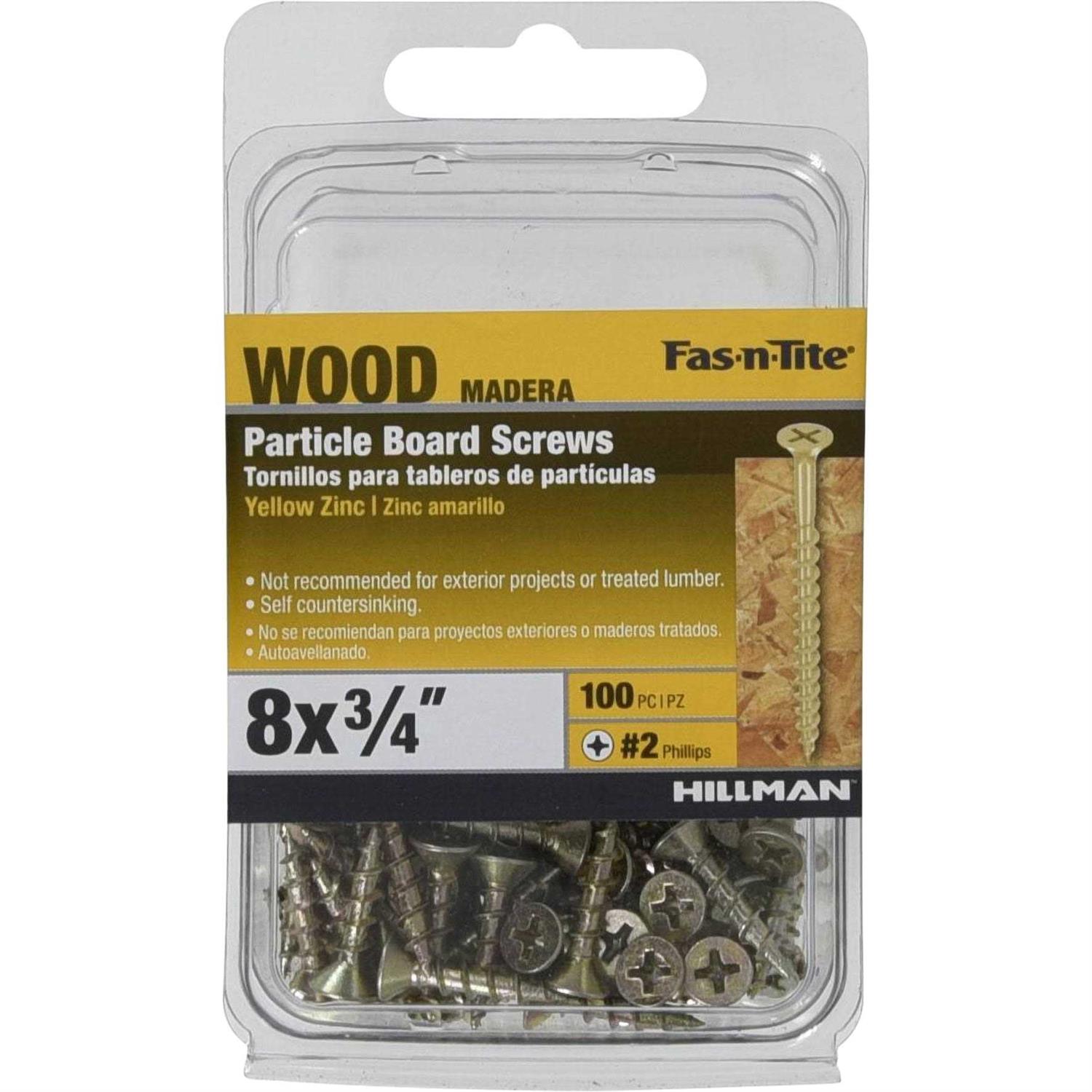 Hillman #8 x 3/4-in Yellow Zinc Particle Board Screws Interior Wood Screws - Cheap Fitting