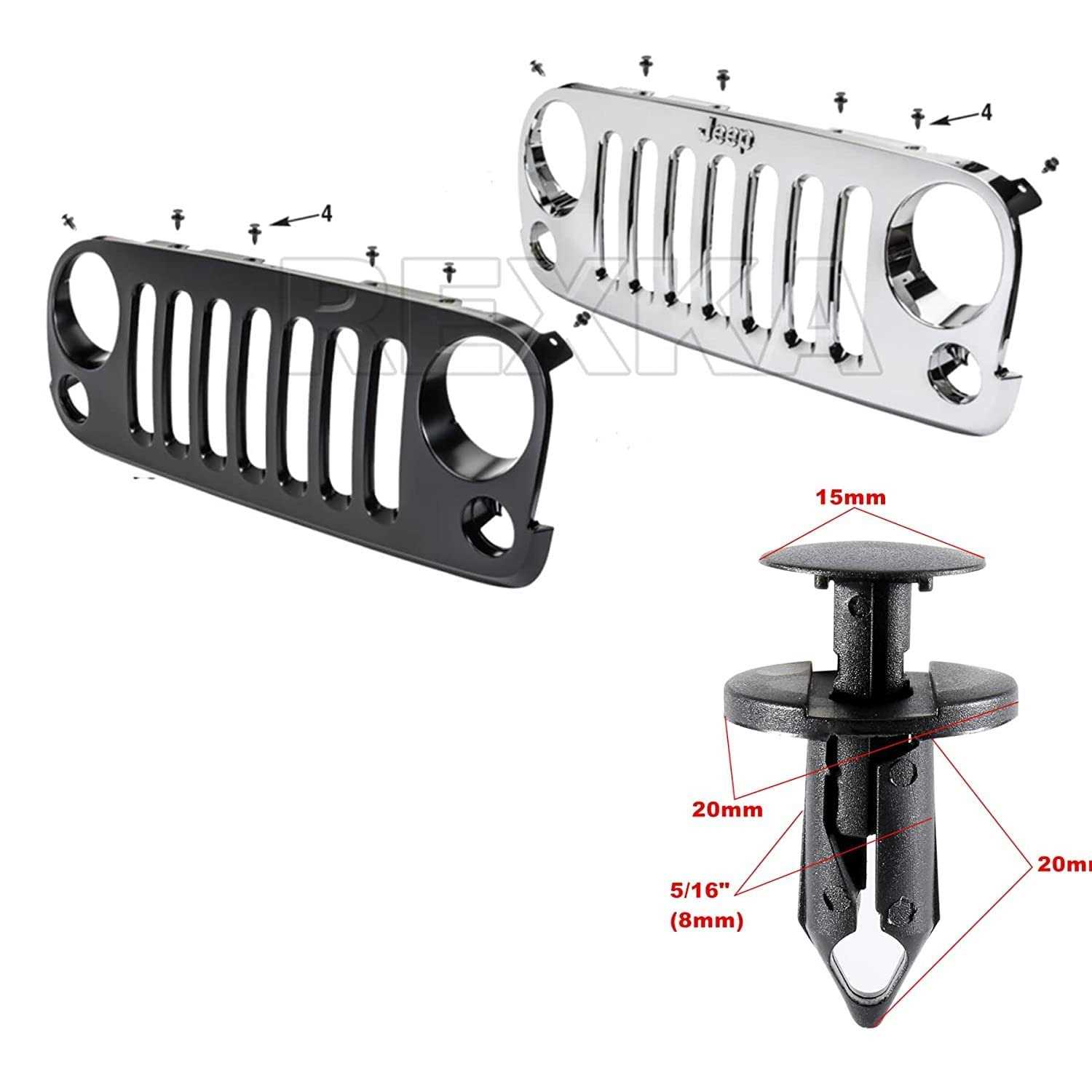 Rexka Grille Fender Flare Hardware Kit for 2007-2018 Jeep Wrangl - Cheap Fitting