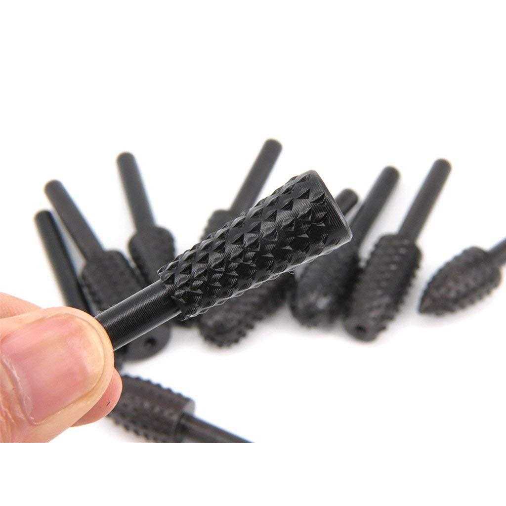 ASNOMY 10PCS Woodworking Twist Drill Bits Wood Carving File Rasp Drill Bits 6.3mm Shank Electrical Tools Woodworking Rasp Chisel Shaped - Cheap Fitting