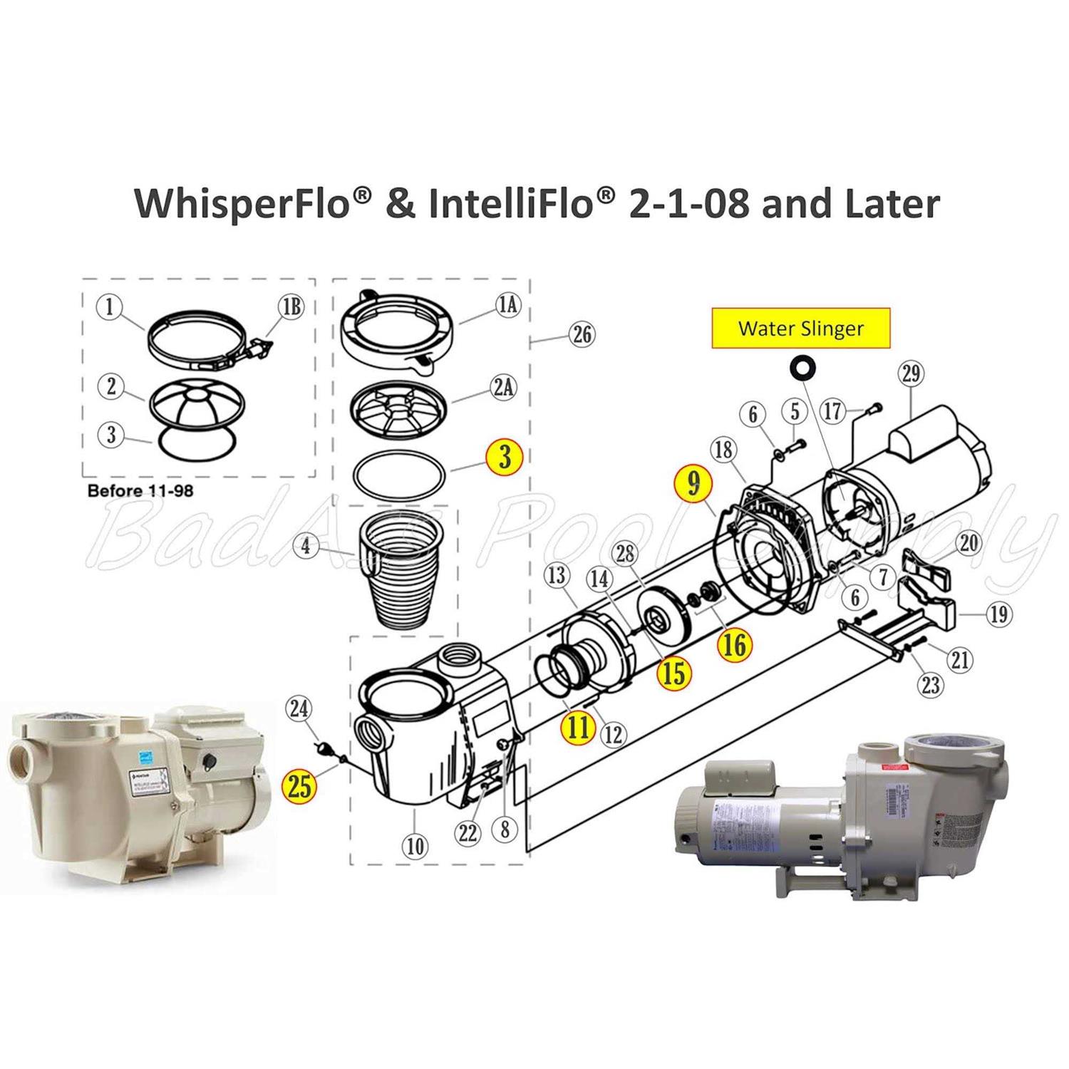 Badass Pool Supply O-ring Rebuild Repair Kit for Pentair Whisperflo/intelliflo Black Gasket for Pumps Built 2-1-2008 and Later - Cheap Fitting