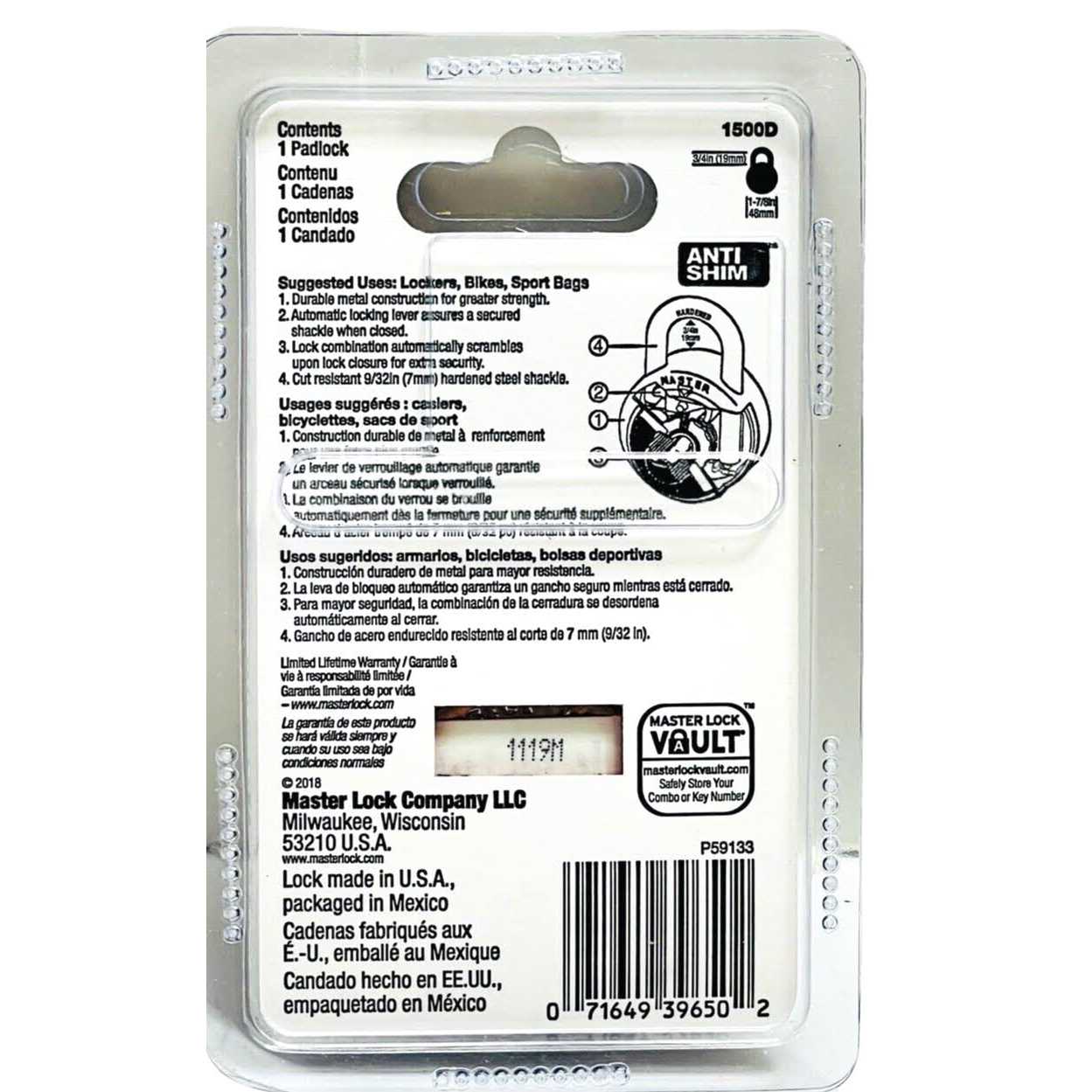 Combination Padlock Master Lock - Cheap Fitting