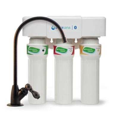 Aquasana 3-Stage Under Sink Water Filter Max Flow, Oil Rubbed Bronze, 1/2 Year/800 Gallon (AQ-5300) - Cheap Fitting