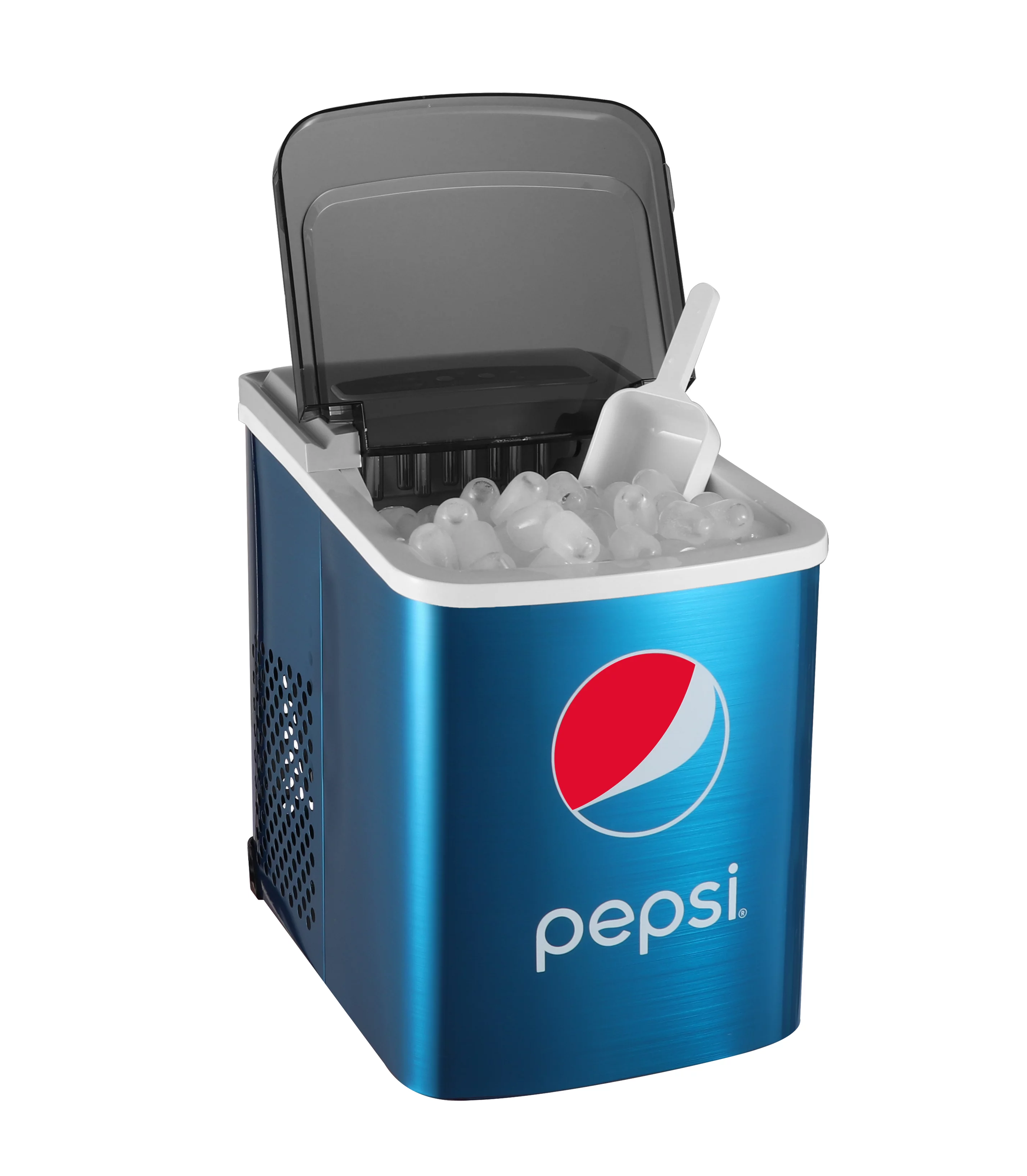 Pepsi 26lbs. Stainless Steel Ice Maker, Built In Bottle Opener - Blue - Cheap Fitting