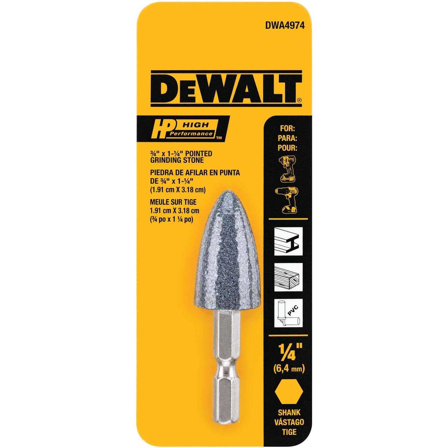 DeWalt DWA4974 Aluminum Oxide 3/4 x 1-1/4 HP Grinding PT - Cheap Fitting