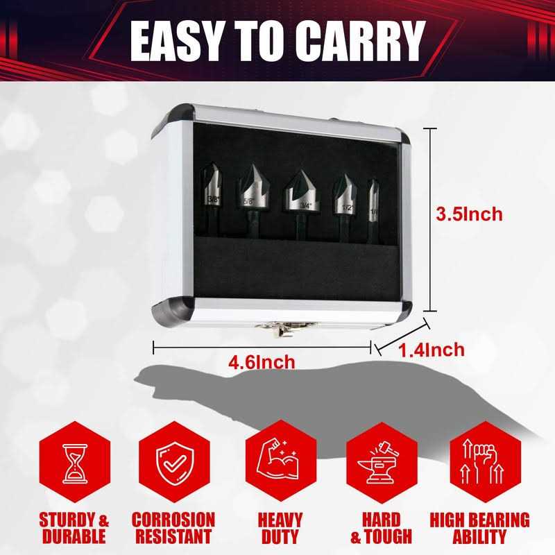 wesleydrill 5 pcs Countersink Drill Bit Set,82 Degree Counter Sink - Cheap Fitting
