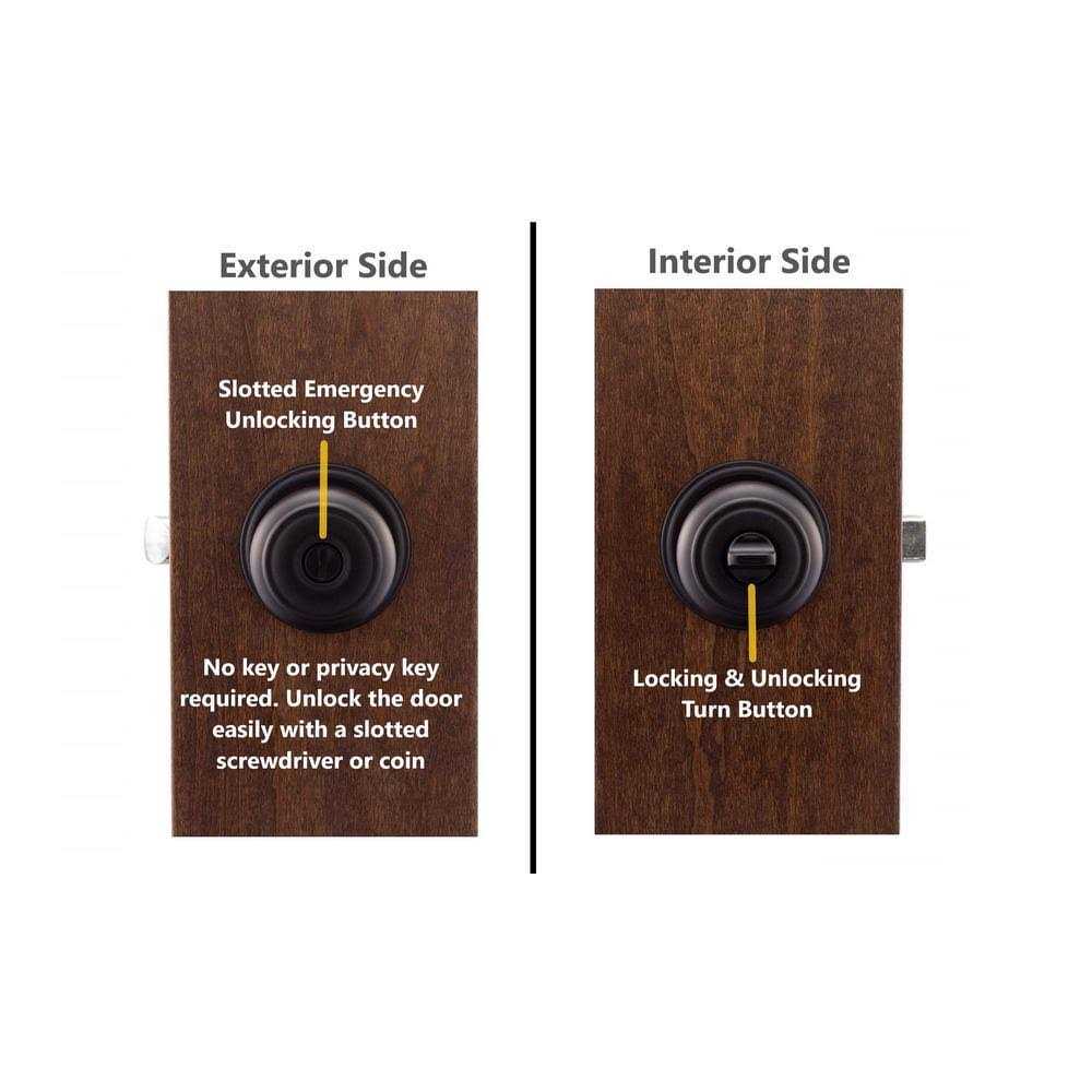 Copper Creek CK2030BC Colonial Privacy Door Knob Black - Cheap Fitting