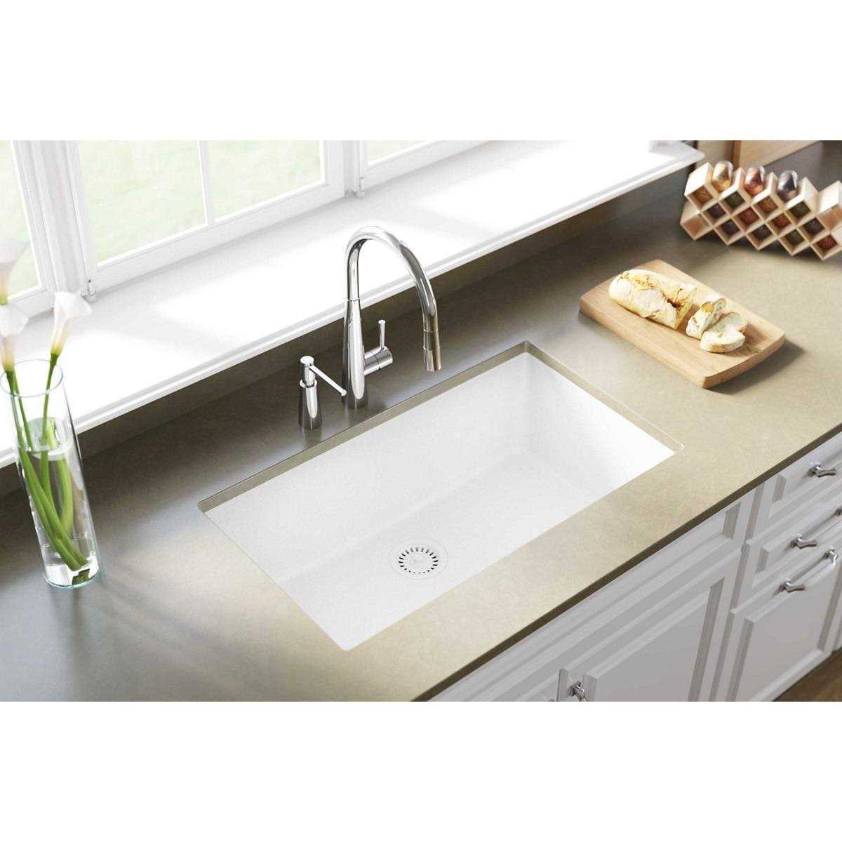 Elkay Quartz Classic Single Bowl Undermount Sink ELGRU13322WH0 - Cheap Fitting