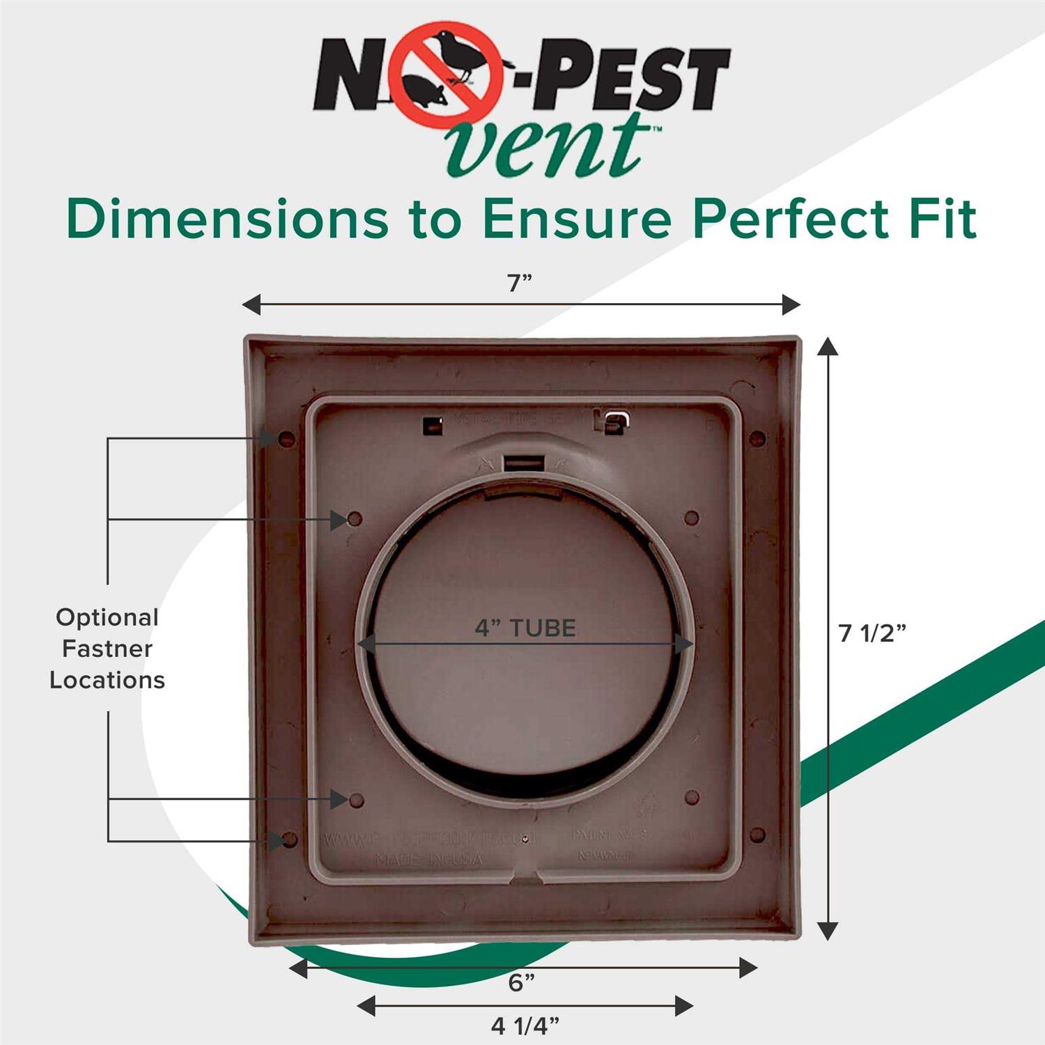 NO-PEST Vent Dual Door Dryer Vent Cover Outdoor 4 inch Made in USA - Cheap Fitting