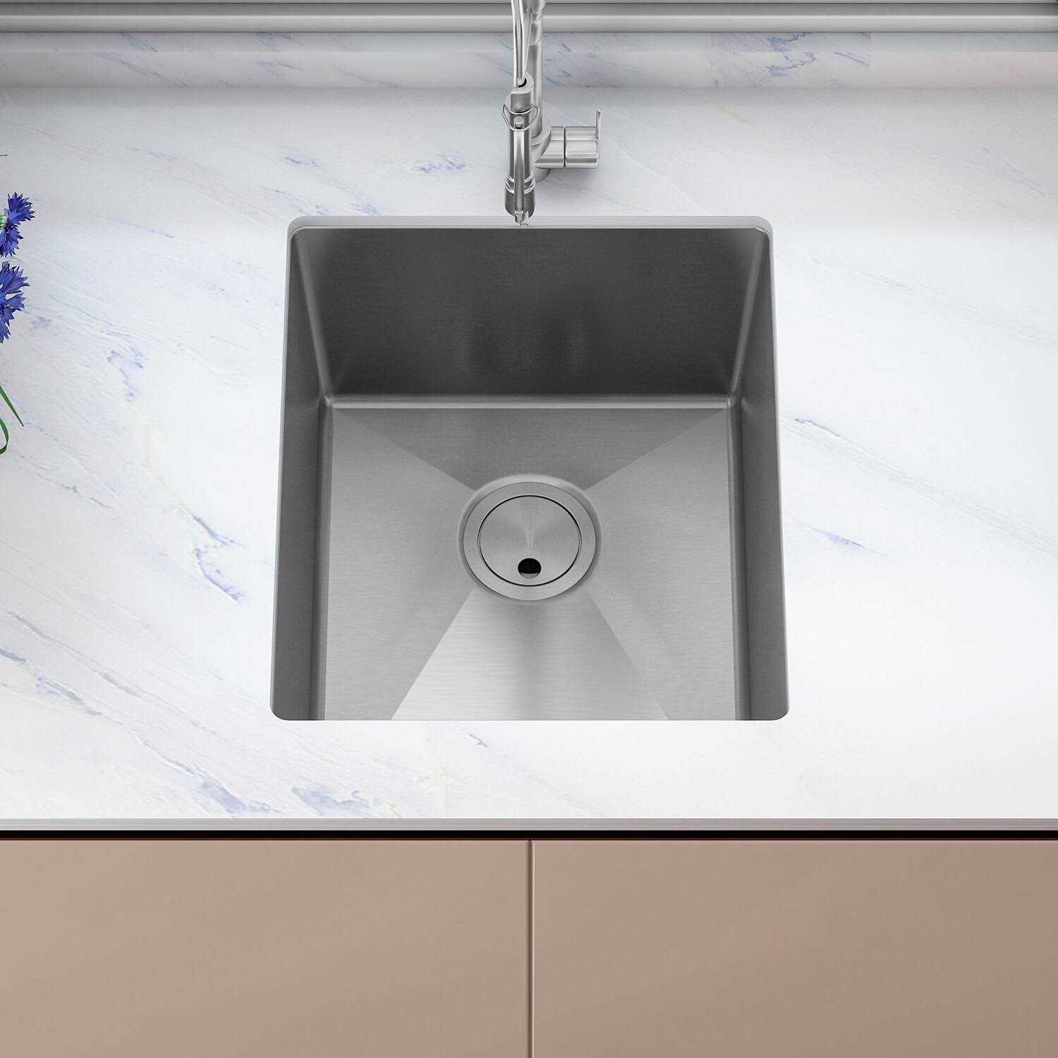 Sinber 32 in. Undermount Single Bowl 18 Gauge 304 Black Stainless Steel Kitchen Sink - Cheap Fitting