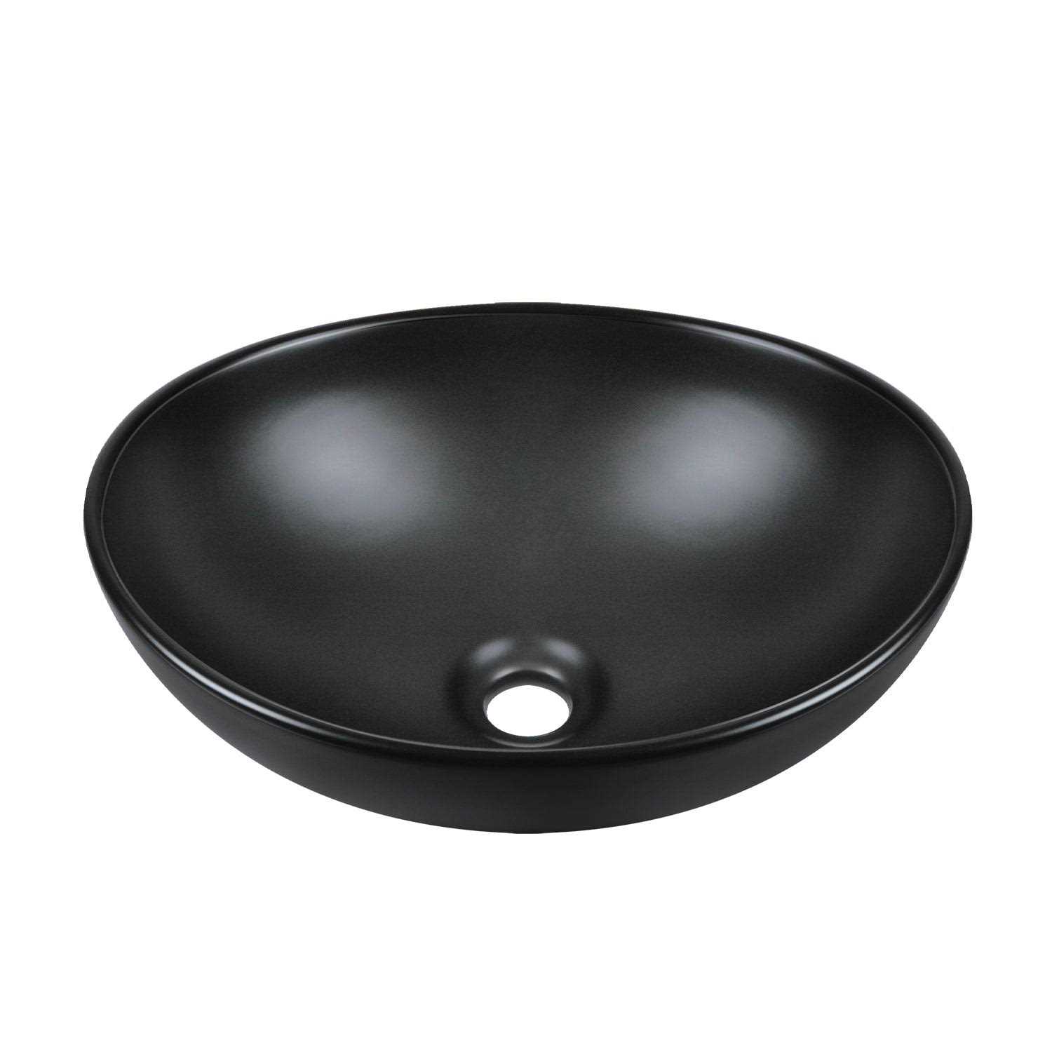 DeerValley Horizon Black Ceramic Glazed Oval Vessel Bathroom Sink DV-1V0011/051 - Cheap Fitting