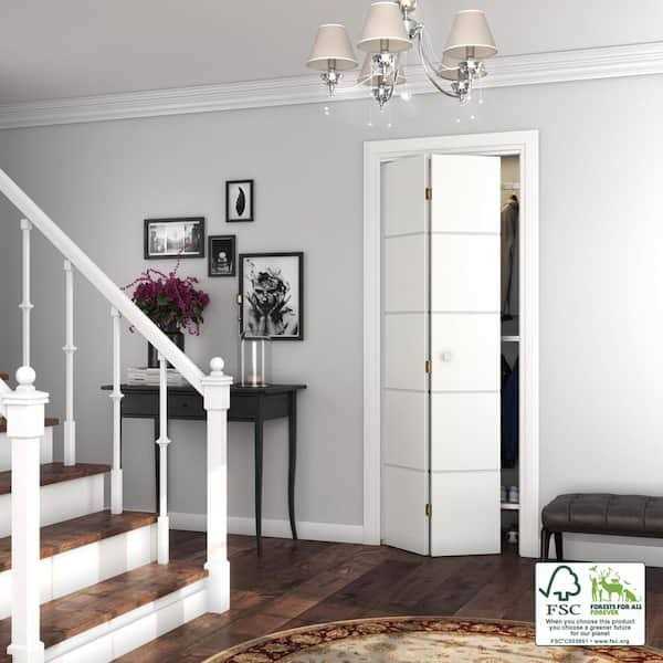 eightdoors 80 in. x 1-3/8 in. Contemporary U-Grooved Design Solid Composite Core RDL - Cheap Fitting