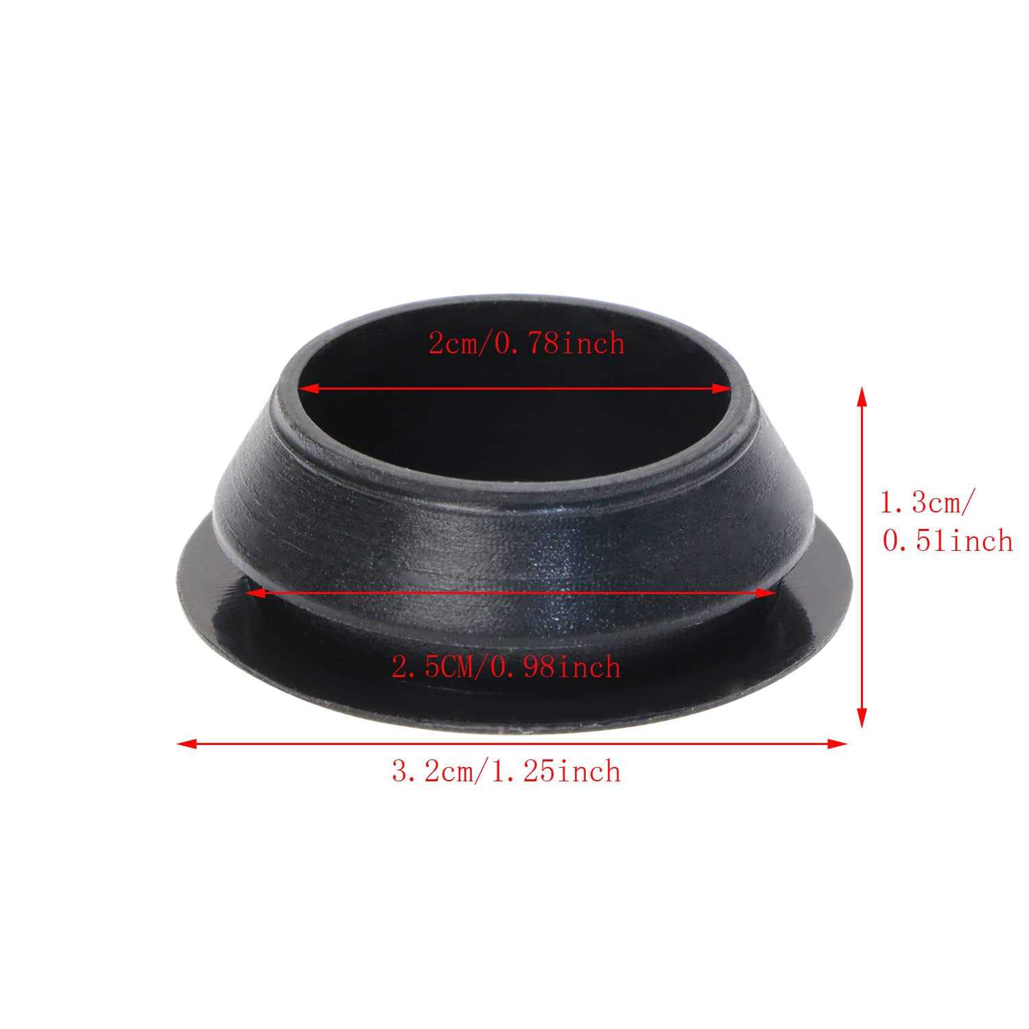ONLYKXY 5 Pcs Black Diameter Silicone Round Snap in Type Locking Furniture Hole Plugs Button Protective Cover Cap Head - Cheap Fitting
