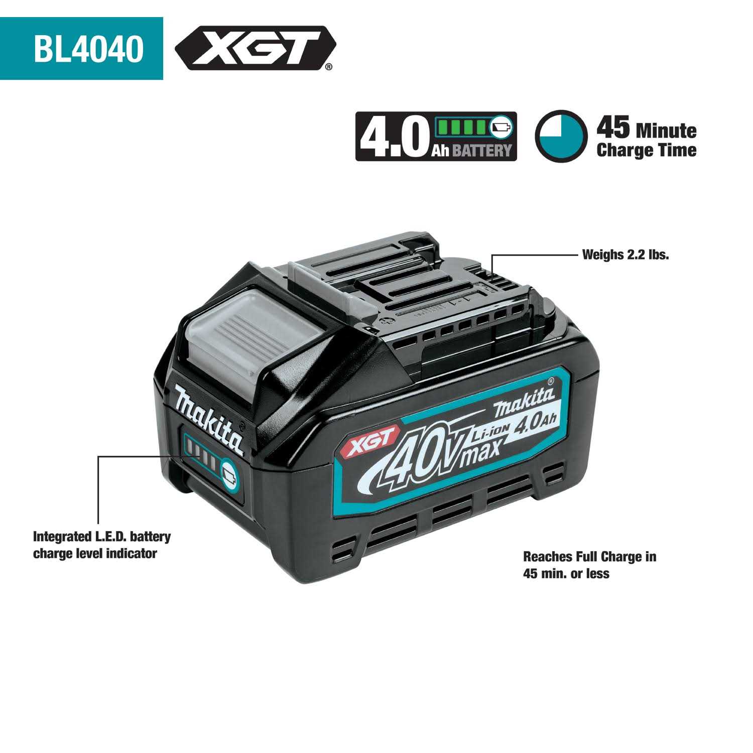 Makita BL4040 40V Max XGT 4.0Ah Battery - Cheap Fitting