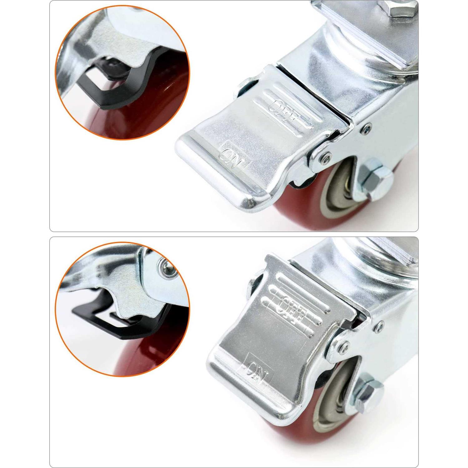 QWORK Storage Rack Caster Wheels 4 Pack 3 Heavy Duty 500 lb. Max Total Capacity Storage Shelf Accessories - Cheap Fitting