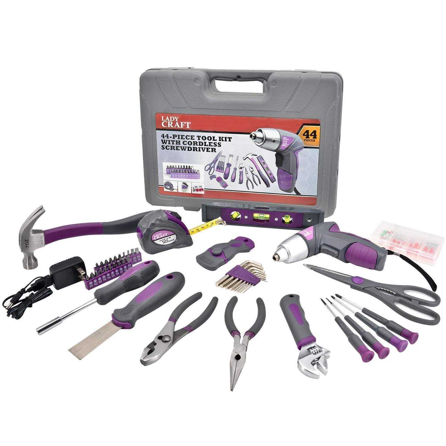 Uniteco 44PCS 3.6V/4V Cordless Screwdriver Tool Kit Set Pink Color Tools - Cheap Fitting