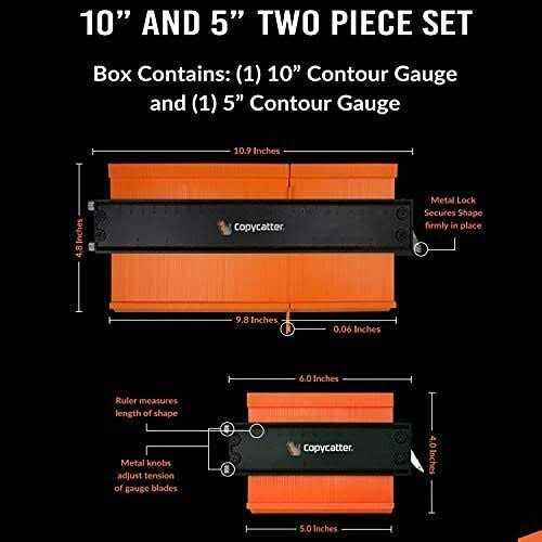 Catter Tools COPYCATTER Contour Gauge Tool Professional Grade with Metal Lock + Tension Knobs - Cheap Fitting