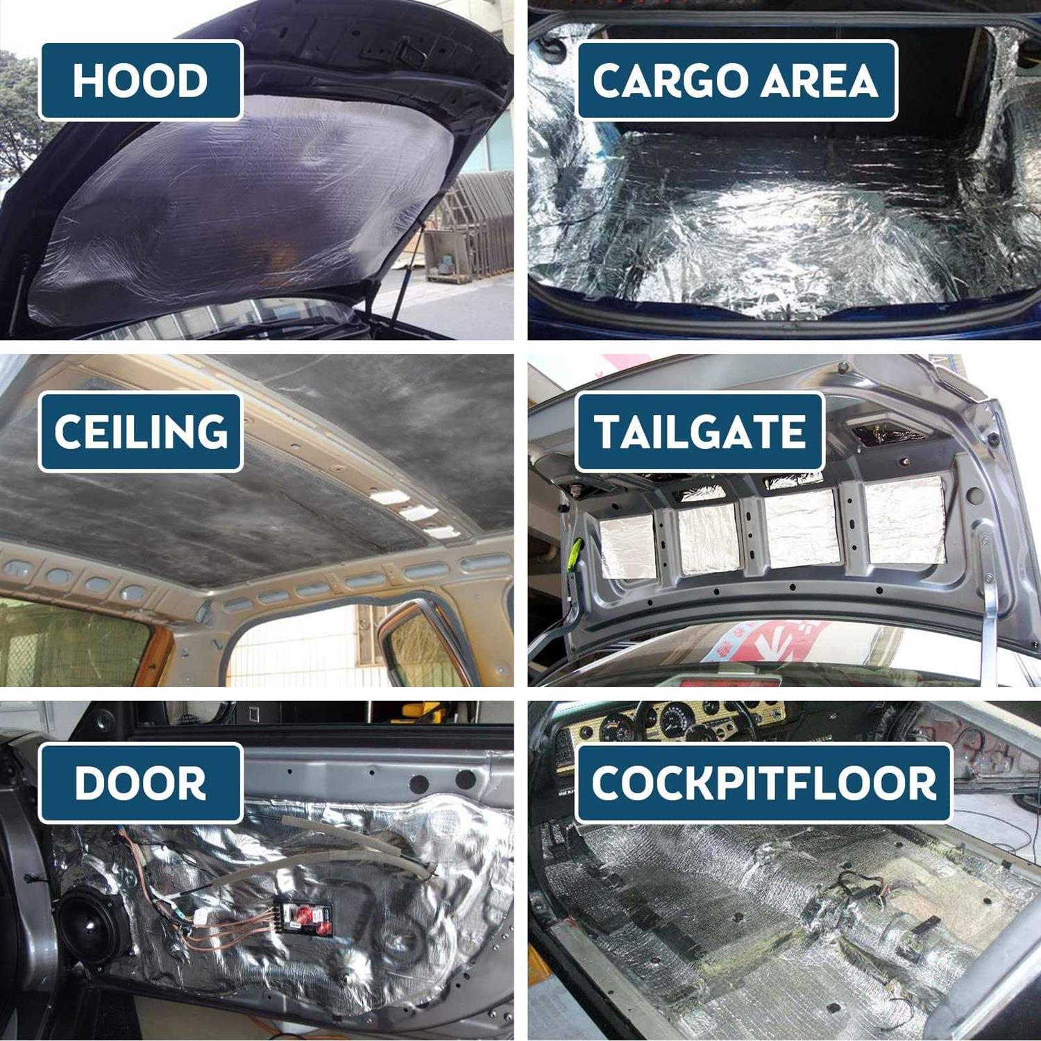 EAST FOREST 276mil Aluminum Foil Heat Shield Mat Sound Deadener Mat Noise & Heat Insulation Moistureproof Waterproof for Car - Cheap Fitting