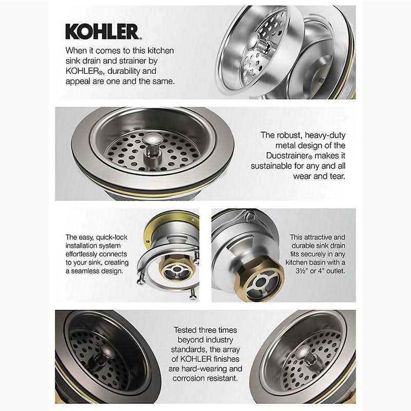 Kohler 8799-BL Duostrainer Sink Drain and Strainer Basket - Cheap Fitting
