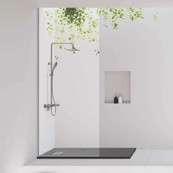 CASTICO 60 in. L x 1.125 in. H Solid Composite Stone Shower Pan Base Drain - Cheap Fitting