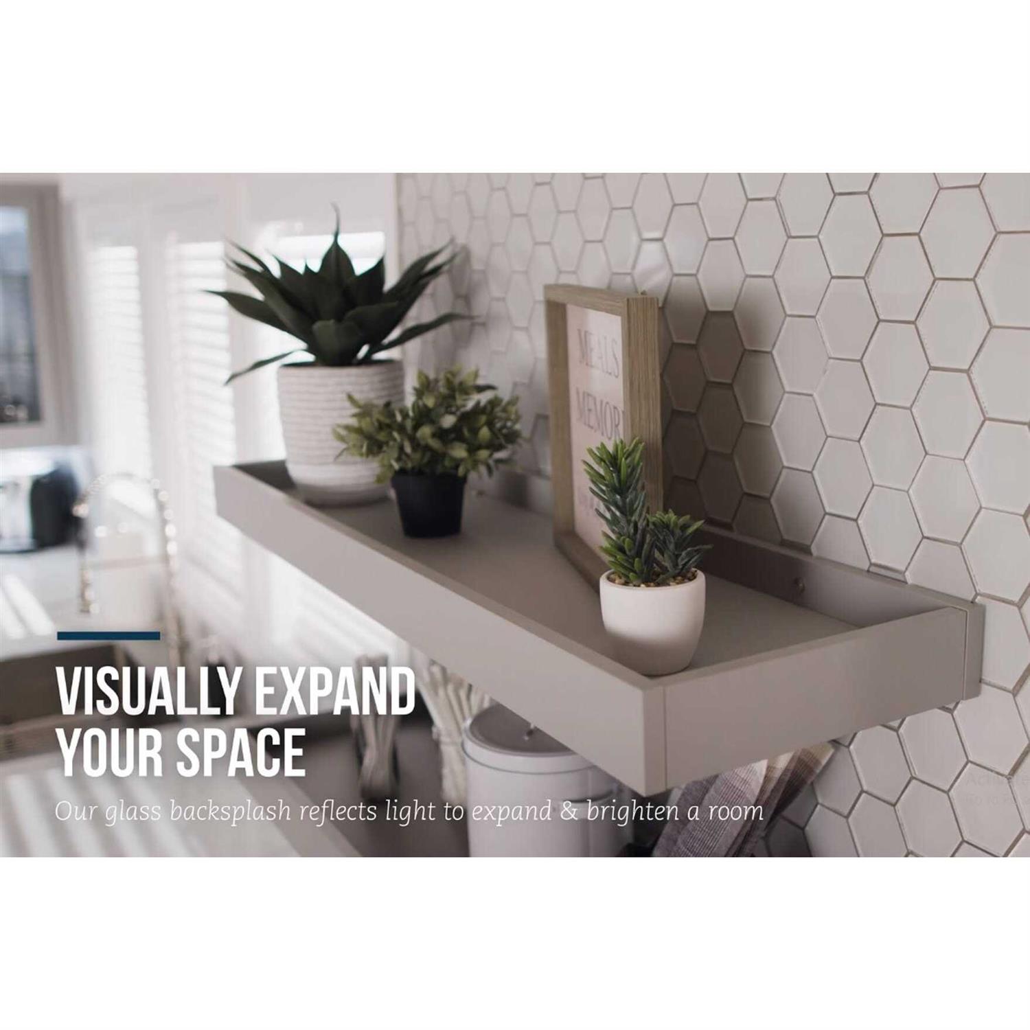 NewAge Products Super White 11 in. x 13.2 in. Glass Hexagon Mosaic Tile - Cheap Fitting