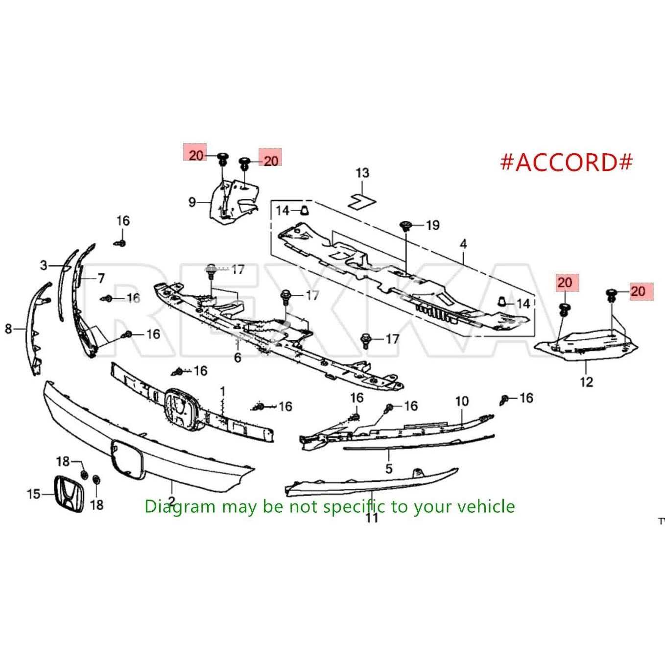 Rexka Rear Front Bumper Cover Fender Grille Under Cover Push-Type Retainer Clip Fastener Rivet 91505-TM8-003 for Honda Acura - Cheap Fitting