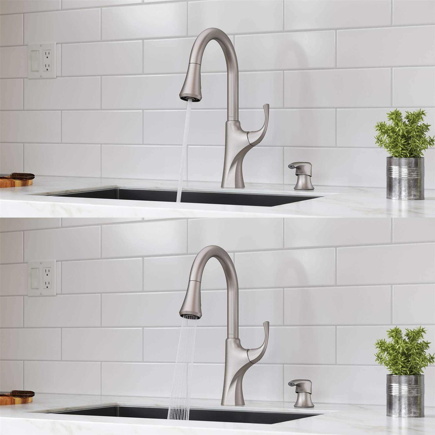 Pfister F-529-7MRGS Miri 1-Handle Pull-Down Kitchen Faucet with Soap Dispenser - Cheap Fitting