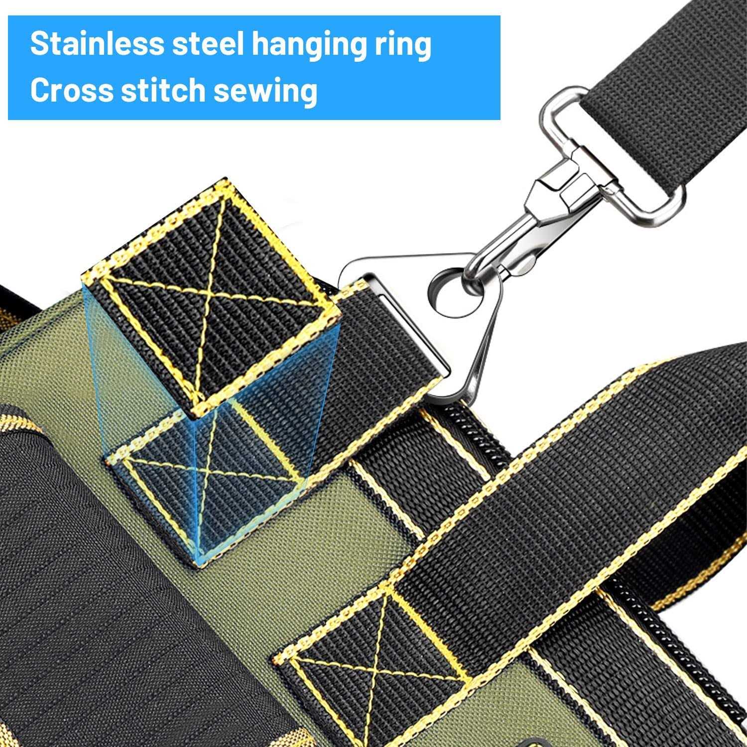 Tool Bag, Ounic Large Tool Bag Wide Mouth and Waterproof Strong Molded Base - Cheap Fitting