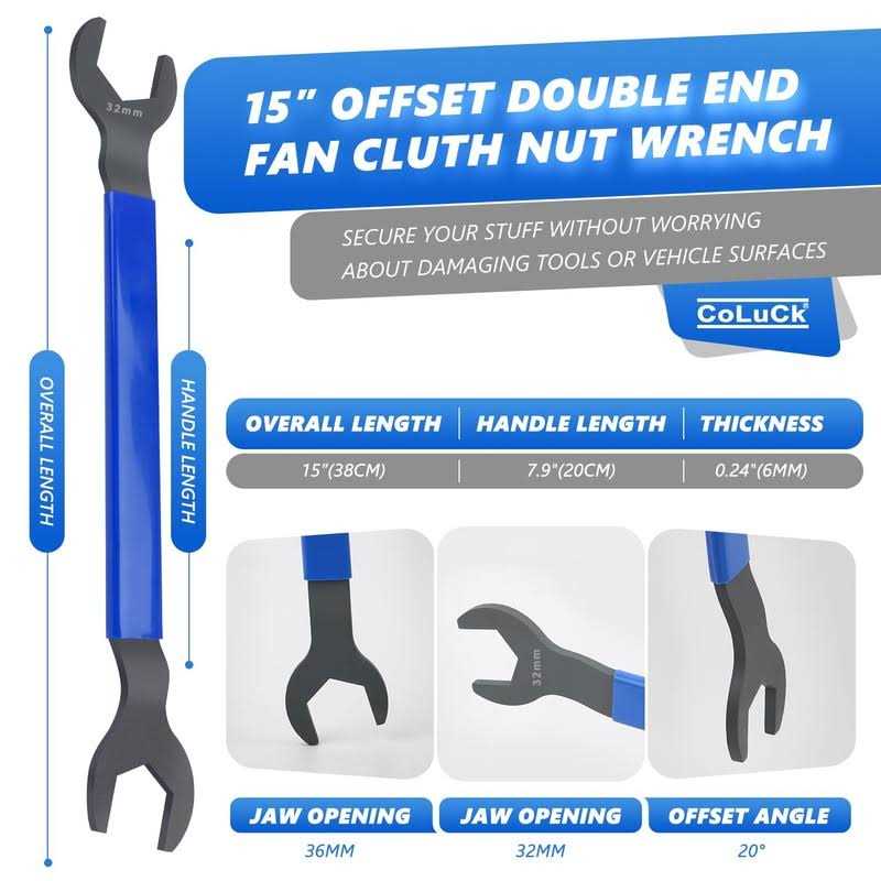 CoLuck Fan Clutch Wrench Set 32mm & 36mm Wrenches Fan Clutch Removal Tool Compatible with BMW - Cheap Fitting
