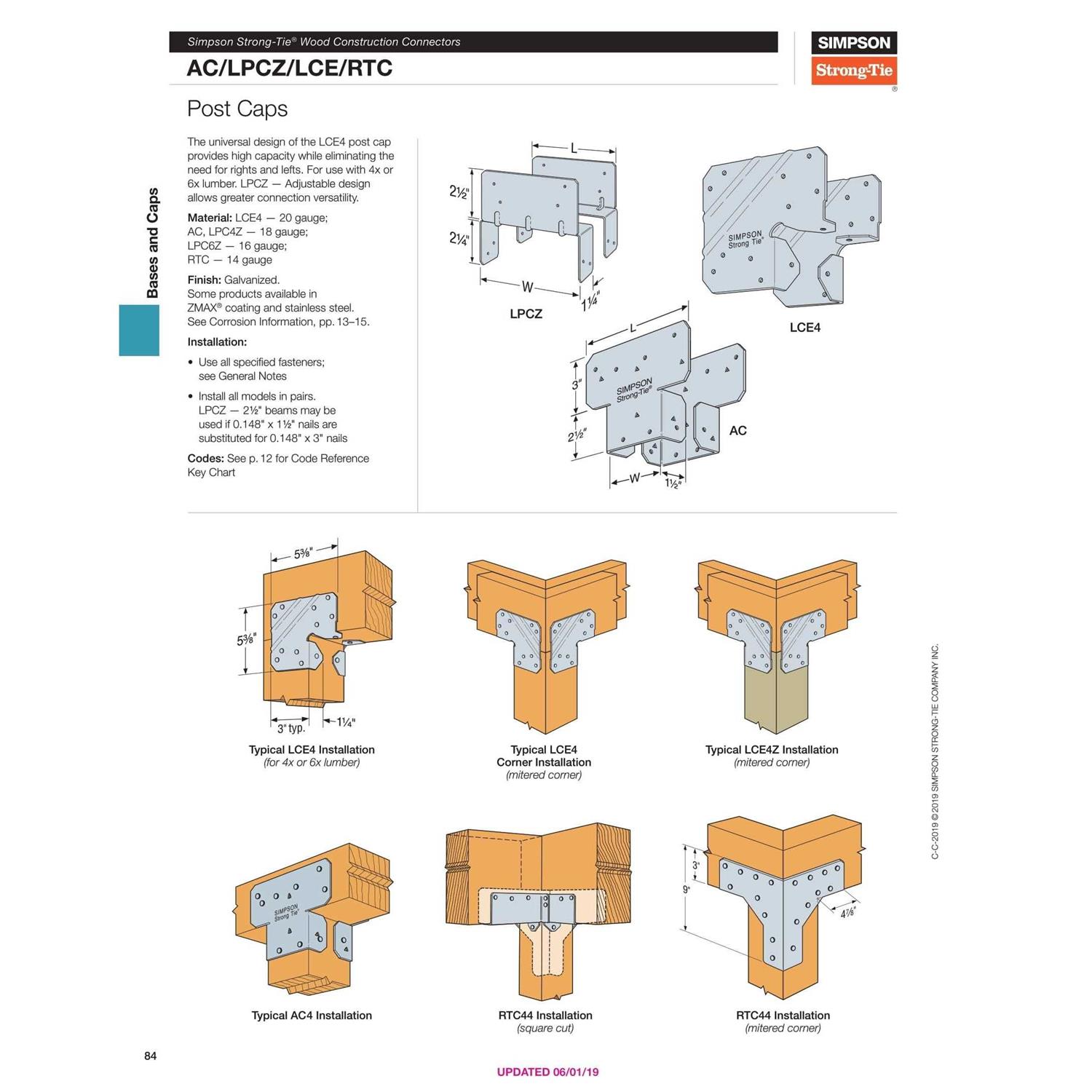Simpson Strong-Tie LCE4 Post Cap - Cheap Fitting