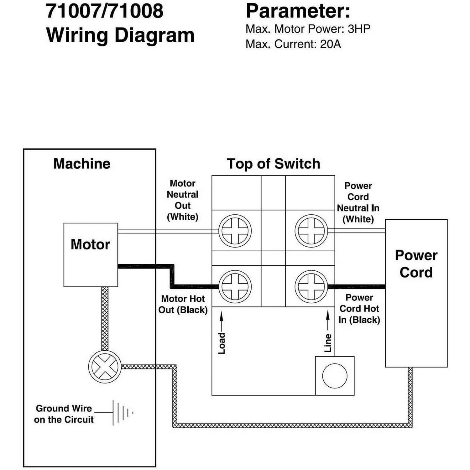Powertec 71008 110/220V Single Phase On/Off Switch 3HP fits Table Saw - Cheap Fitting