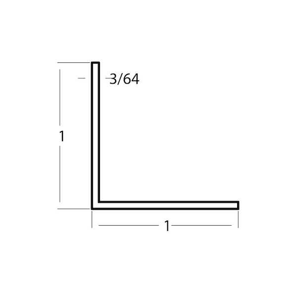 Alexandria Moulding AT 009 1 in. D x 1 in. W x 96 in. L Metal Mira - Cheap Fitting