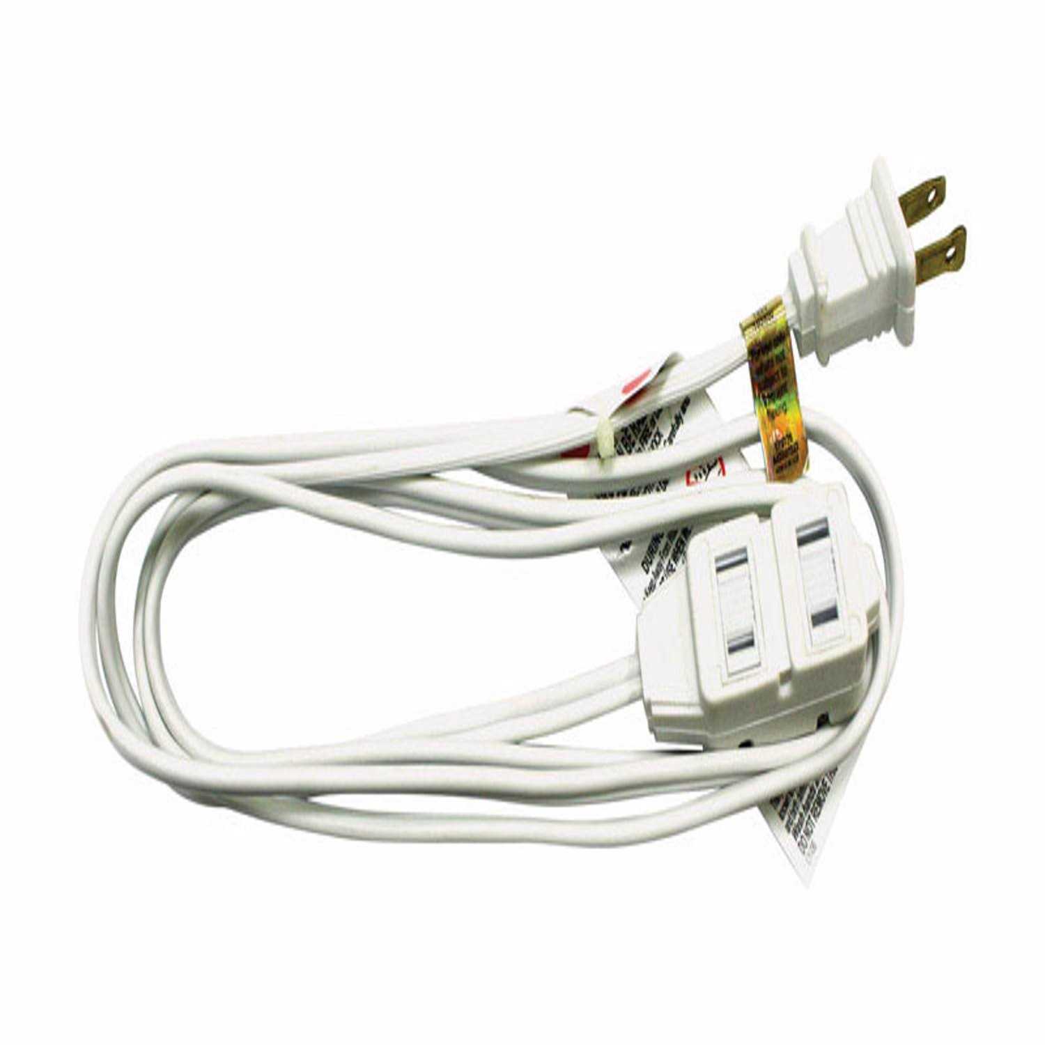 Ace Indoor 6 ft. L White Extension Cord 16/2 SPT-2 - Cheap Fitting