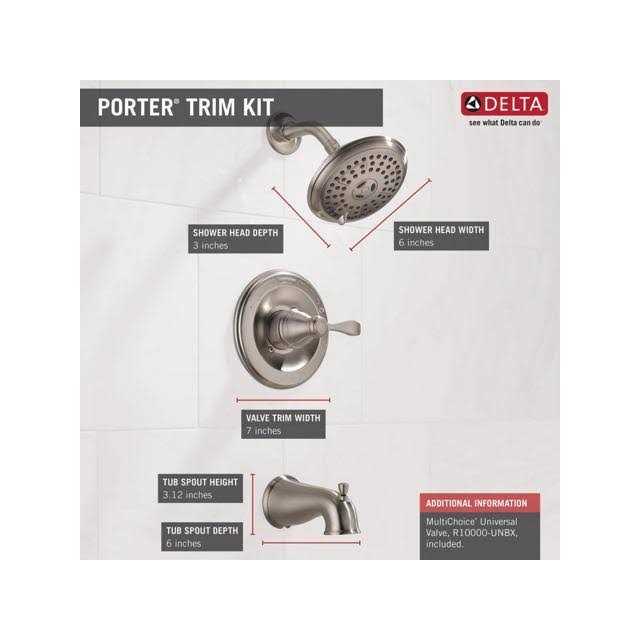 Delta Porter Monitor 1-Handle Brushed Nickel Tub and Shower Faucet - Cheap Fitting