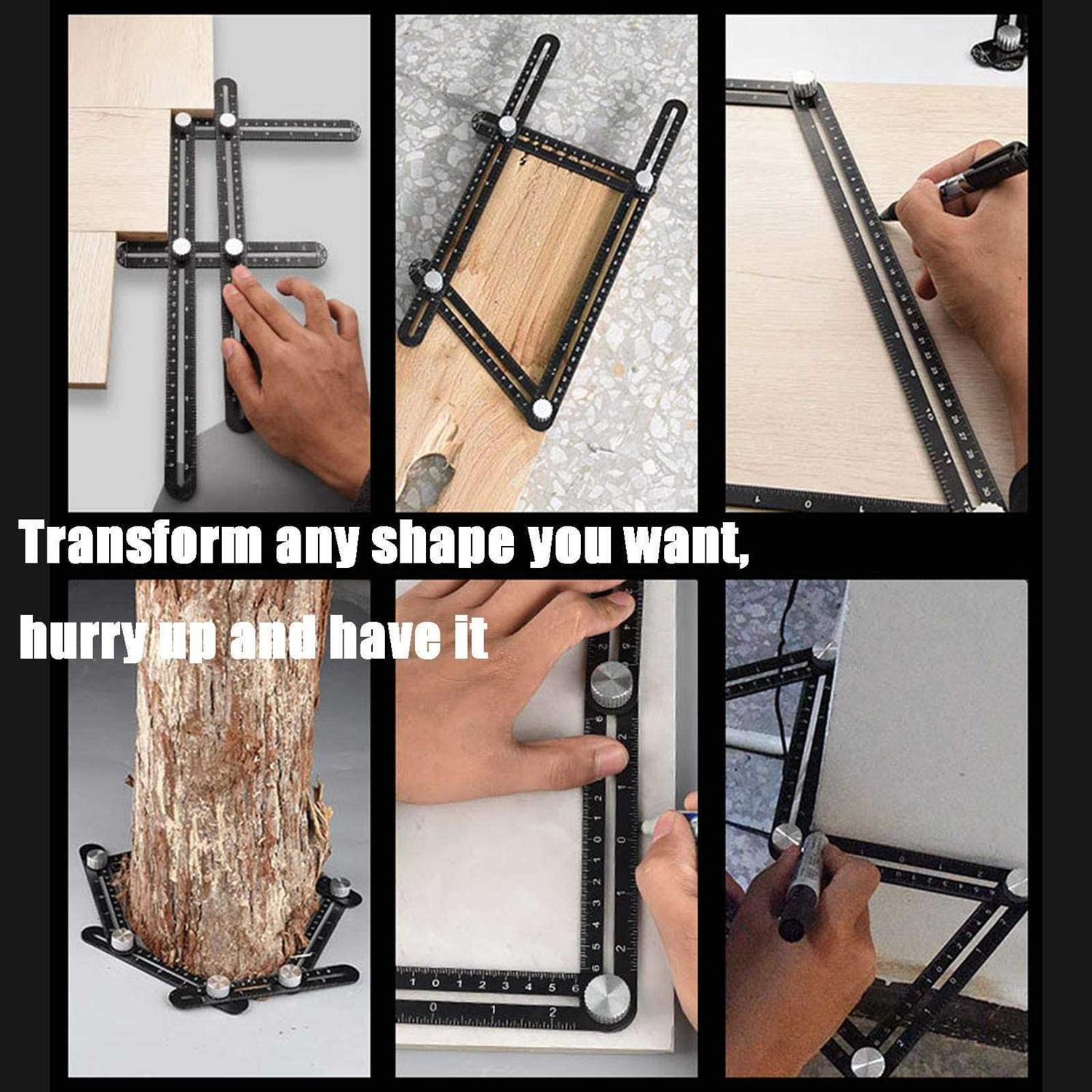 Bawaqaf Multi-Angle Measuring Ruler,Multi Angle Tool,12-Sided Angle Measurement,Tile Holes Measure Ruler with 3-Holes Positioning Apertures,Upgrade - Cheap Fitting