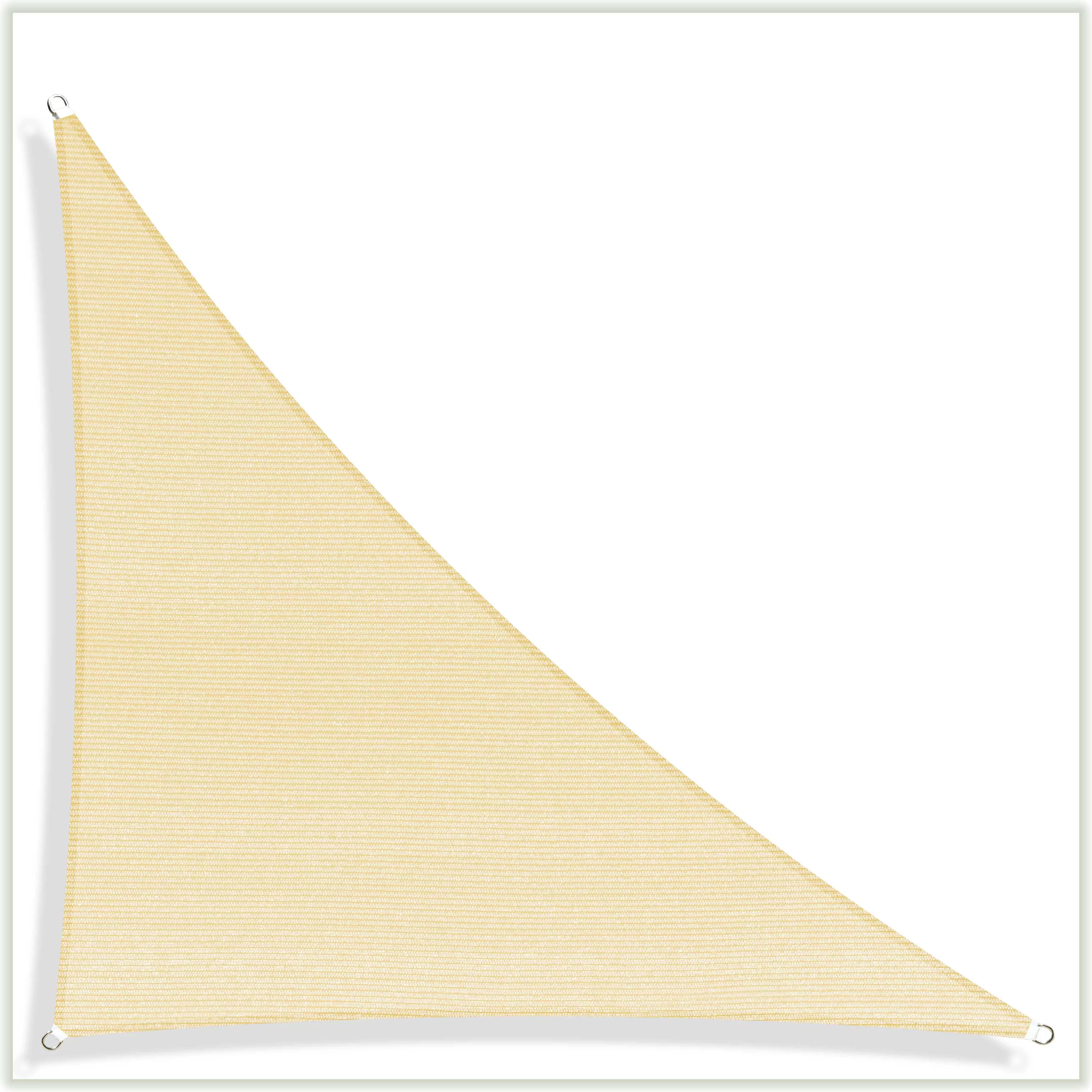 ColourTree 19' x 19' x 19' Beige Triangle Sun Shade Sail Canopy Mesh Fabric UV Block & Water Air Permeable - Commercial Heavy Duty - 190 GSM - 3 Years Warranty - Custom Make - Cheap Fitting