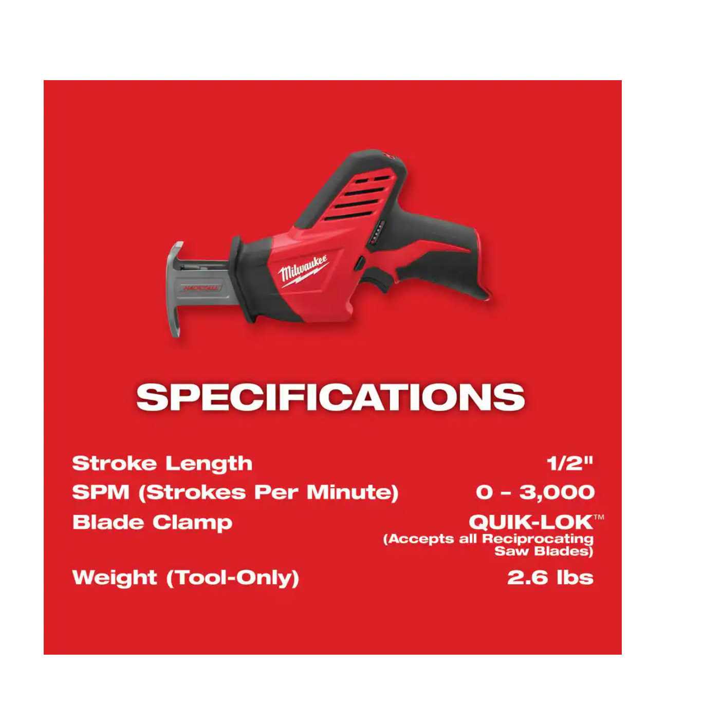 Milwaukee 2420-21 M12 Hackzall Reciprocating Saw Kit - Cheap Fitting