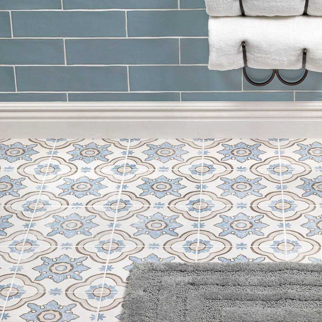 Ivy Hill Tile Valencia Basma Encaustic 8 in. x 8 in. x 9mm Matte Porcelain Floor and Wall Tile - Cheap Fitting