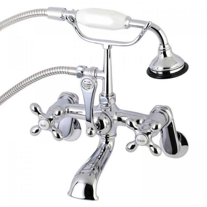 Kingston Brass KS266C Kingston Wall Mount Clawfoot Tub Faucet with Hand Shower - Cheap Fitting