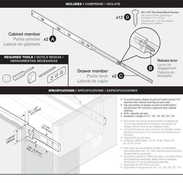 Liberty Soft-Close Ball Bearing Drawer Slide - Cheap Fitting
